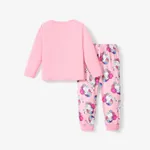 2PCS Girls' Childlike Unique Design Features Beautiful Pajama Set   image 2