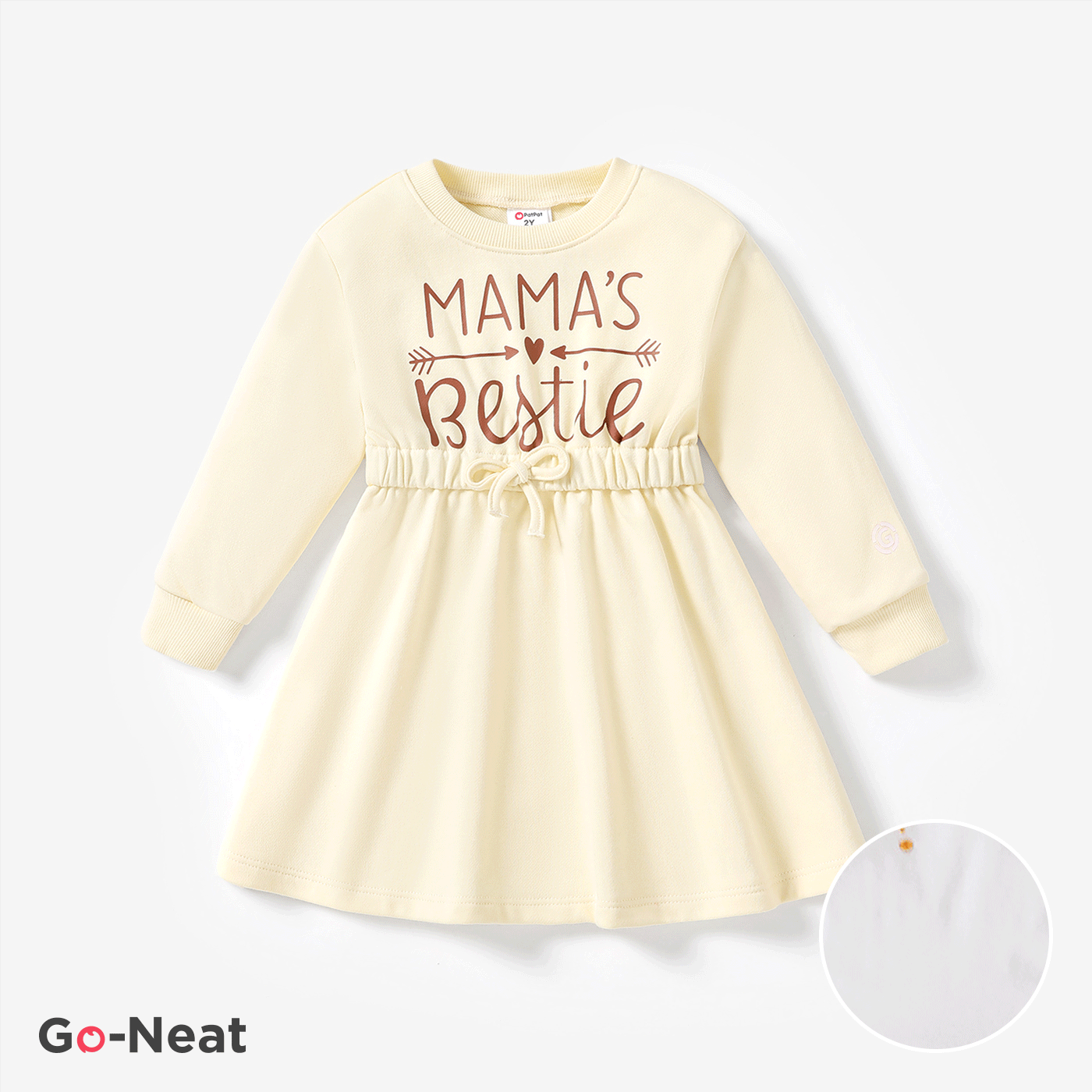 Go-Neat Toddler Girl School Uniform Letter Print Long-sleeve Hooded Dress