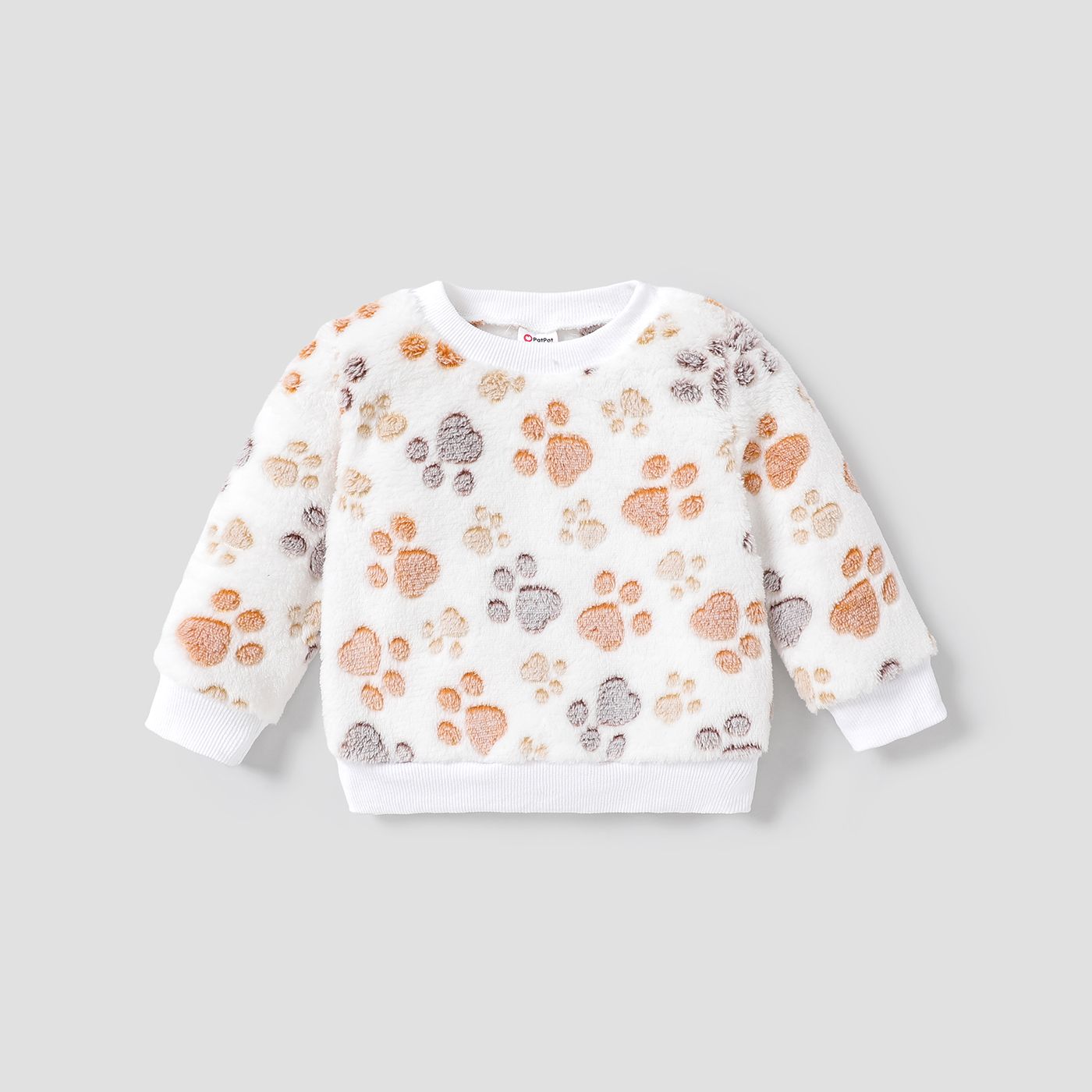 Baby Girl Sweet Animal Pattern Soft Fuzzy Sweatshirt