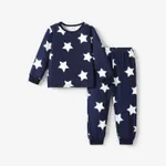 2pcs Kid Boy Stripe Casual Pajamas Set Royal Blue