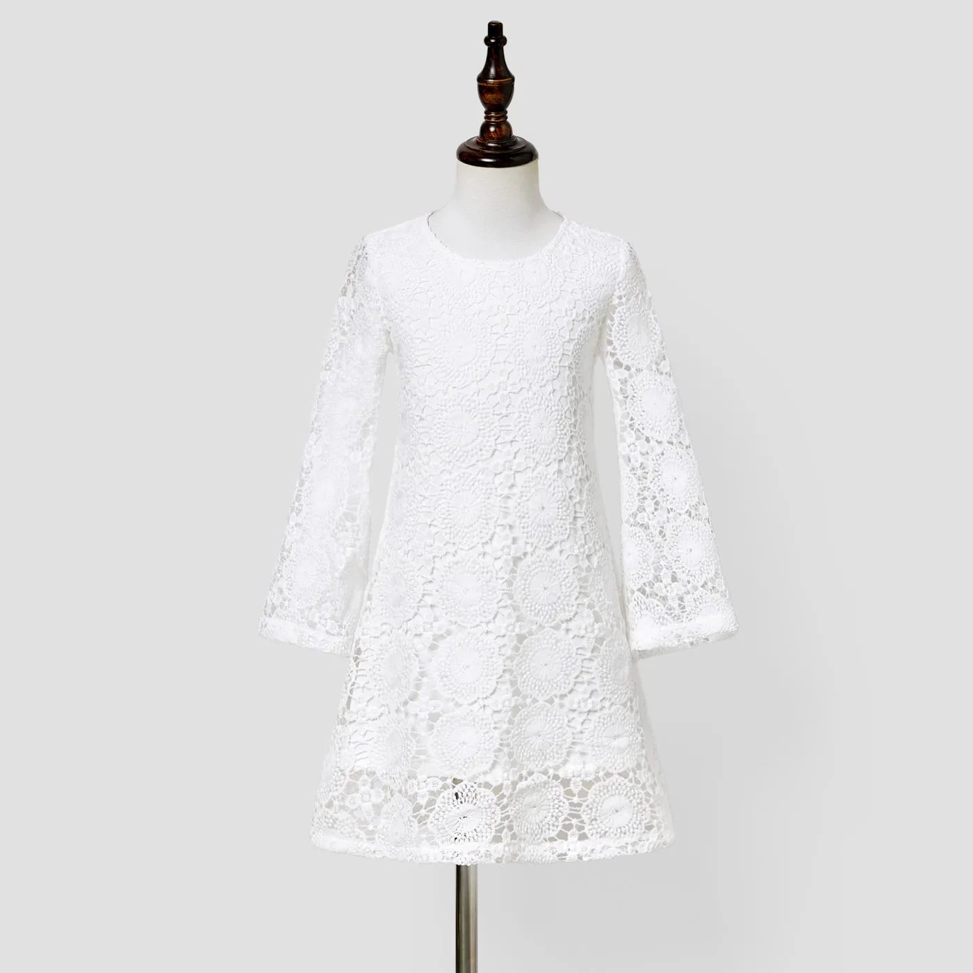 Manga comprida Vestidos Mãe e eu Branco image 6