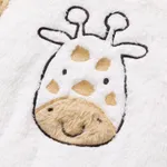  2PCS Baby Boy Cow Stria Fabric Stitching Childlike Animal Pattern Set Khaki image 4