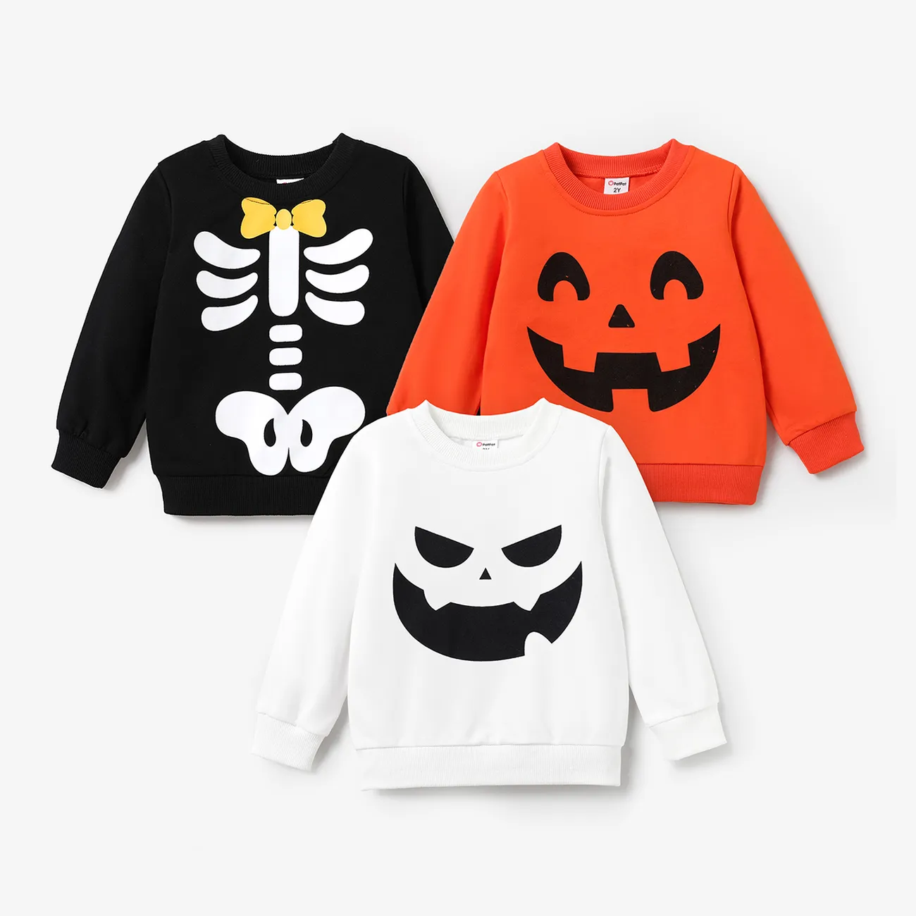 Halloween Kleinkinder Unisex Avantgardistisch Sweatshirts weiß big image 1