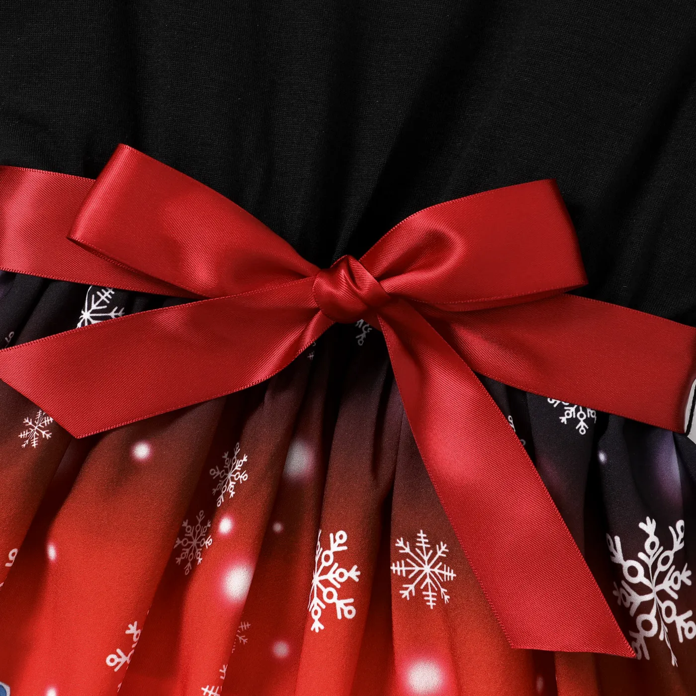 Christmas Kid Girl Dress with Belt Black image 4