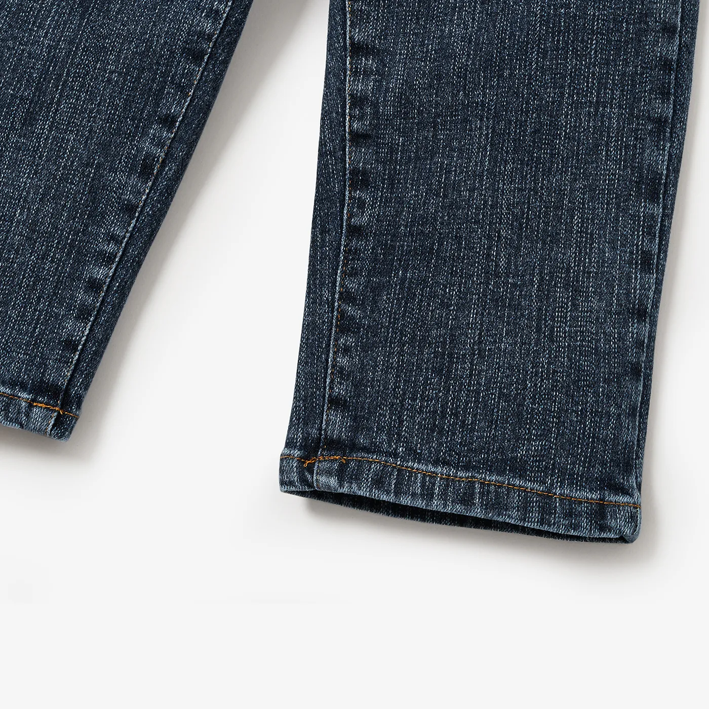 Kid Boy Dinosaur Patch Cotton Jean/Pant Deep Blue image 3