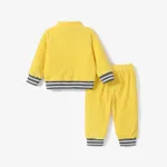 2pcs Baby Girl/Boy Avant-garde Solid Color Polar Fleece Long Sleeve Set  image 2