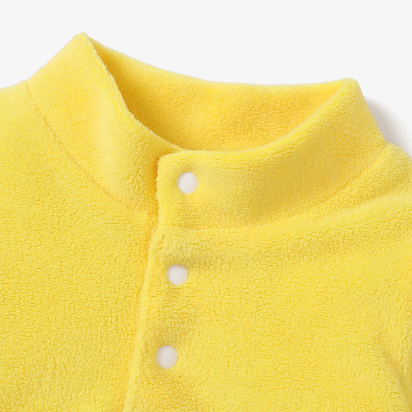2pcs Baby Girl/Boy Avant-garde Solid Color Polar Fleece Long Sleeve Set  image 3
