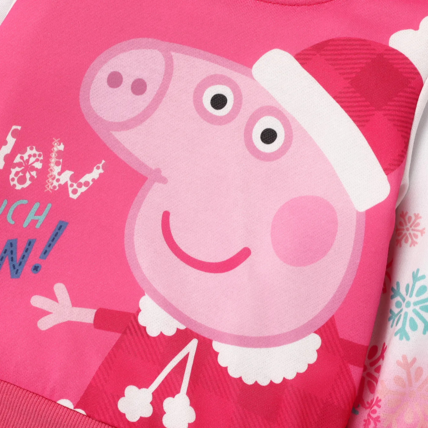 Peppa Pig Christmas Toddler Boy/Girl Christmas Snowflake Element Pattern Round Neck Weatshirt Roseo image 4