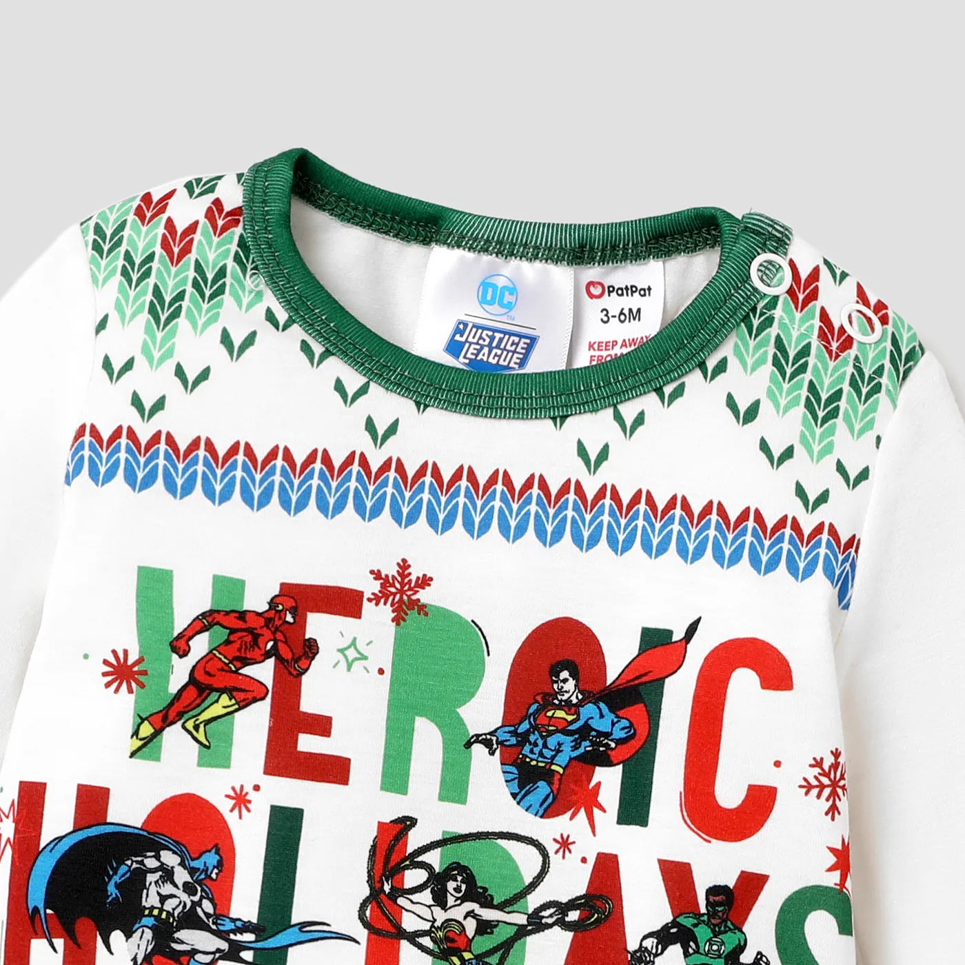 Justice League Daddy and Me Christmas Character Allover Print Pajamas Sets(Flame Resistant)  image 3