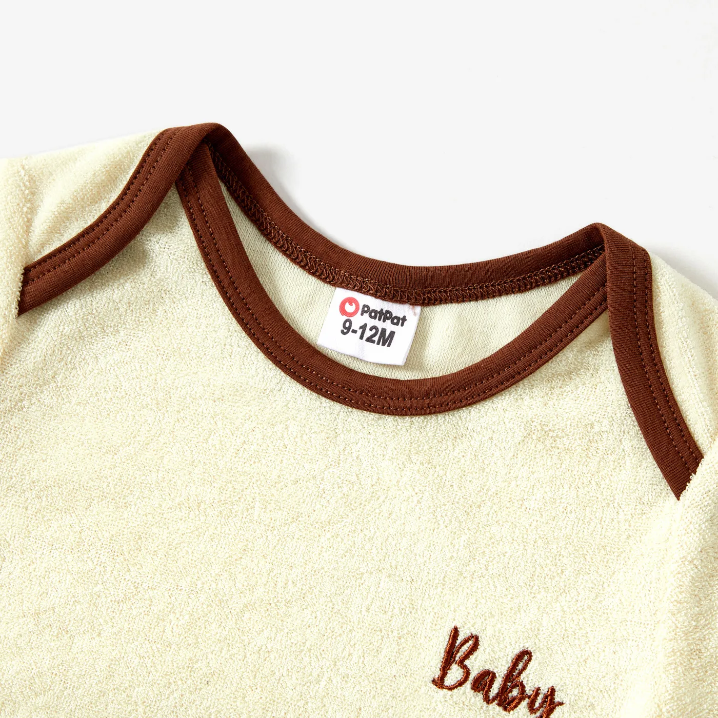 Family Matching Casual Solid Color Letters Print Terry Towel Fabric Short-Sleeve T-shirts Tops  image 3