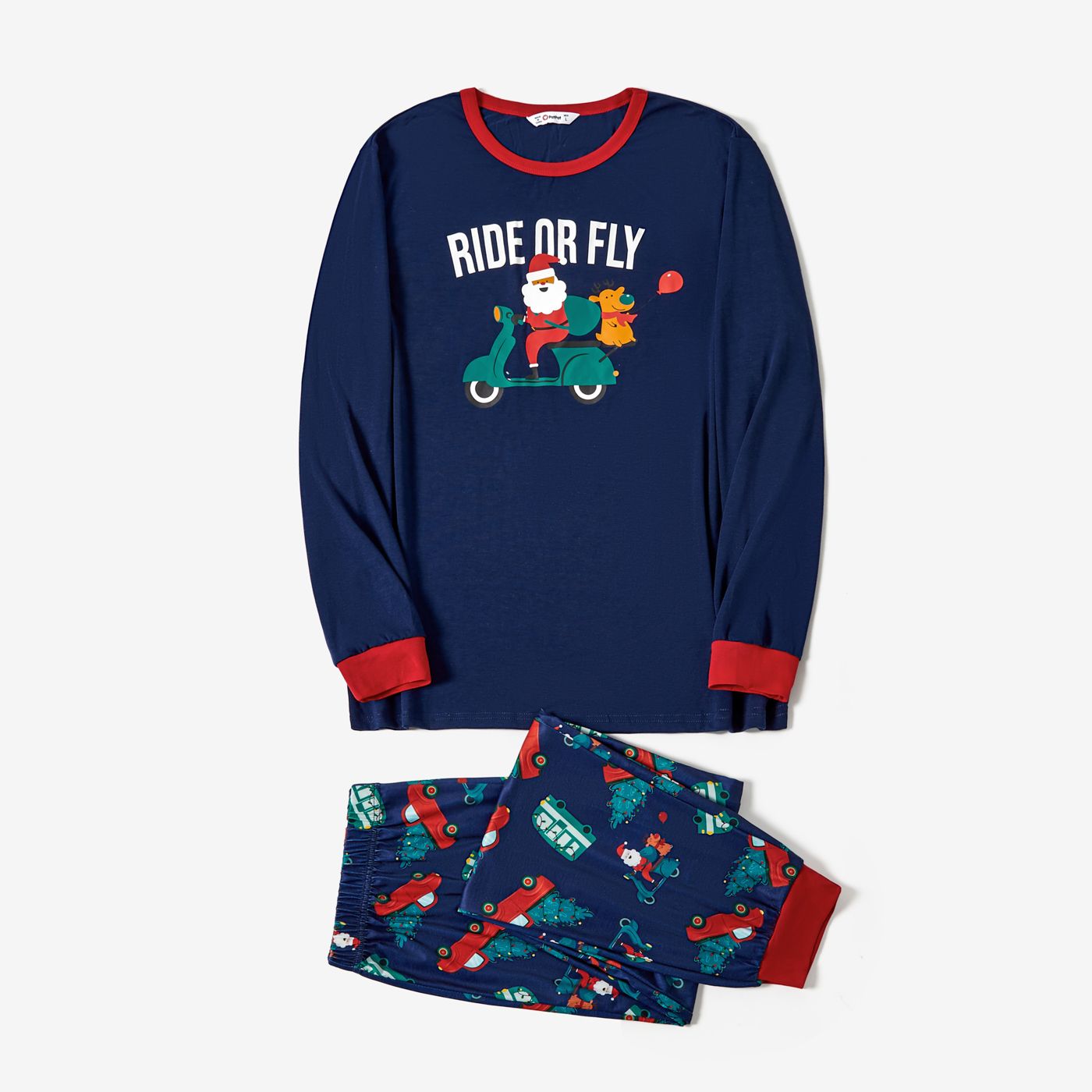 Christmas Family Matching Santa&Cars Print Long-sleeve Pajamas Sets(Flame Resistant)