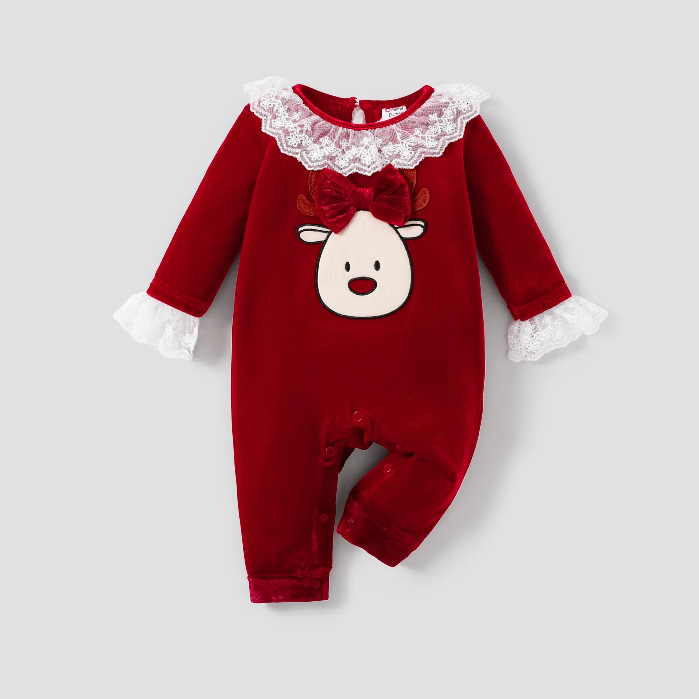 Baby Girl Sweet Long Sleeve Ruffle Jumpsuit  big image 1