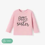 Toddler Girl/Boy Casual Letter Long Sleeve Tee   Pink