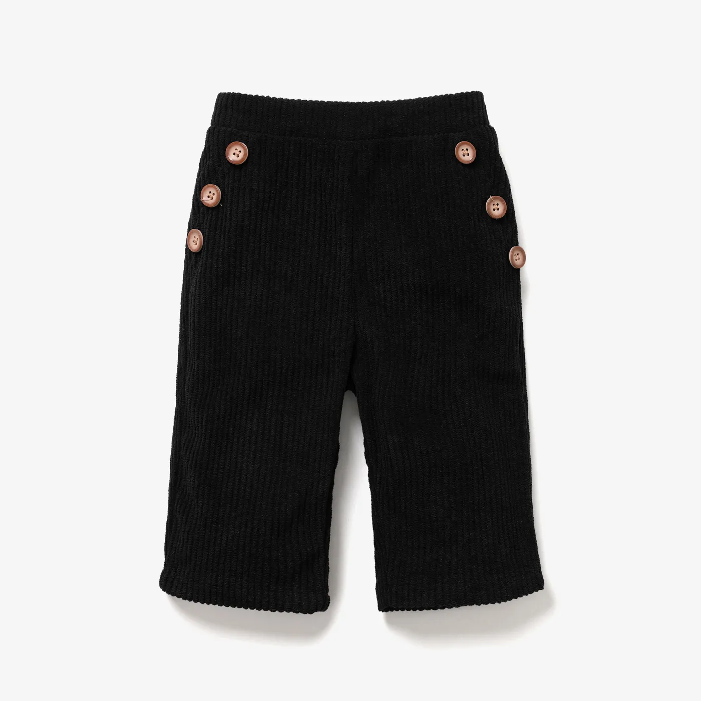 طفلة أساسية لون خالص تصميم Sweatpant أسود