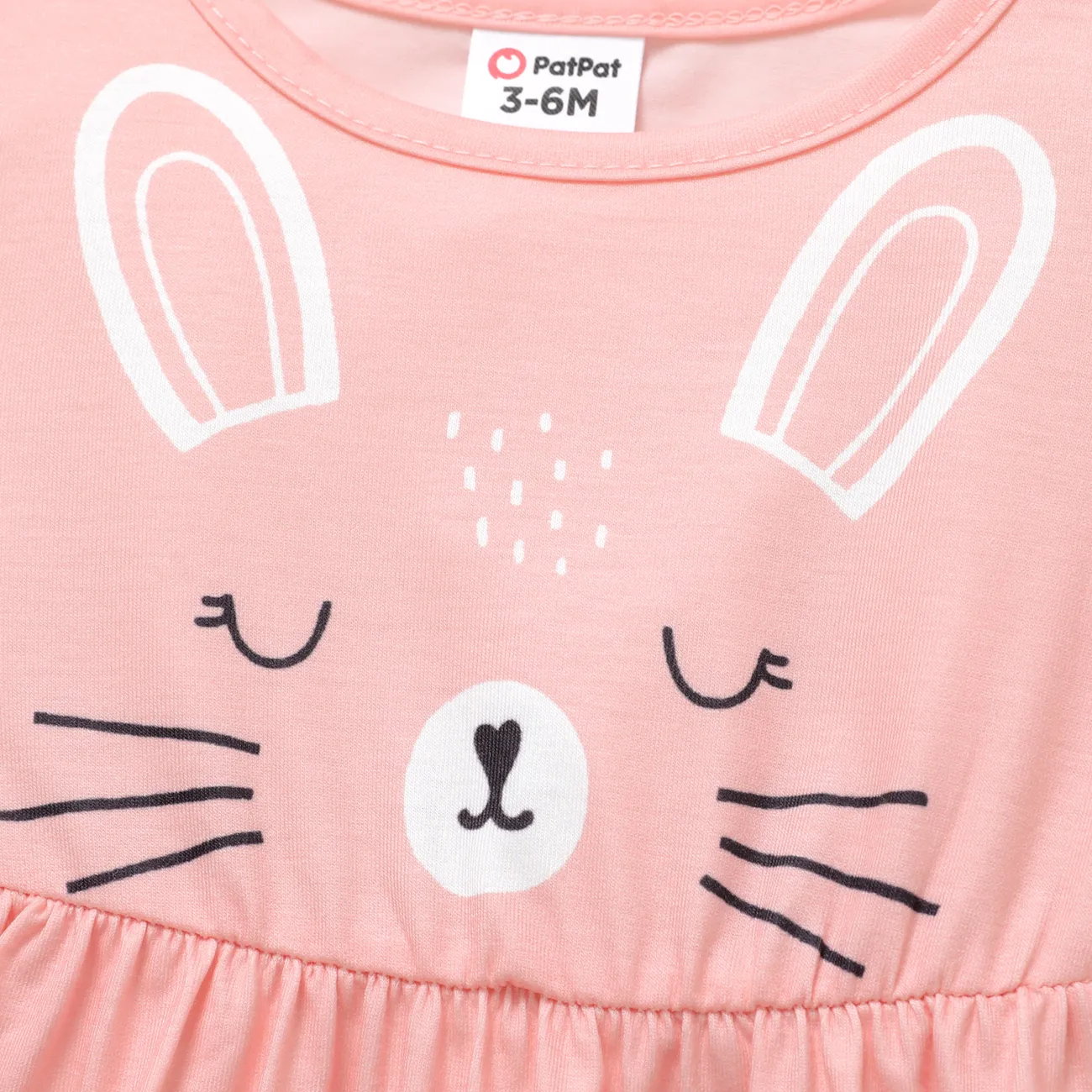 嬰兒 兔仔 甜美 長袖 連衣裙 粉色 big image 1