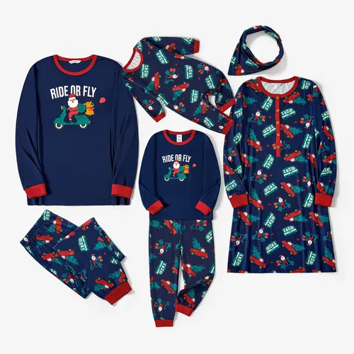 Christmas Family Matching Santa&Cars Print Long-sleeve Pajamas Sets(Flame resistant)