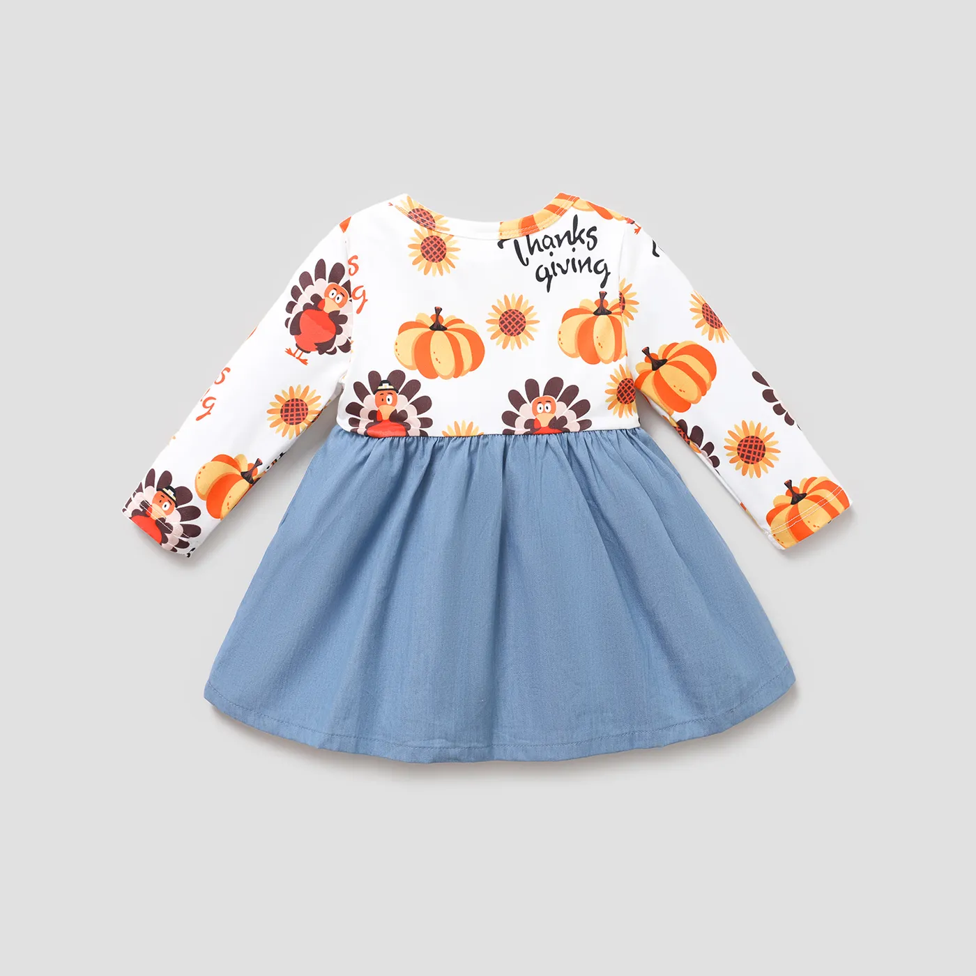 Baby Girl Sweet 3D Design Thanksgiving  Dress Set  image 2