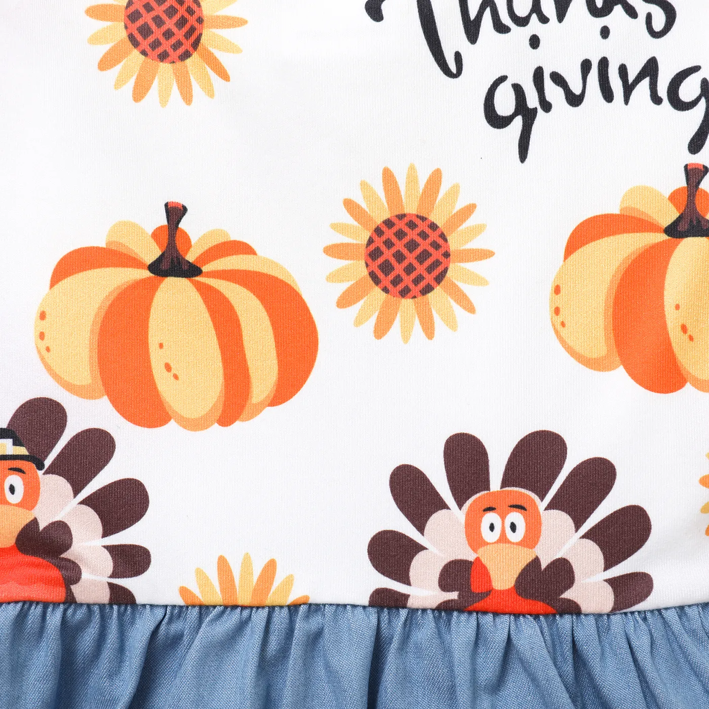 Baby Girl Sweet 3D Design Thanksgiving  Dress Set  image 4