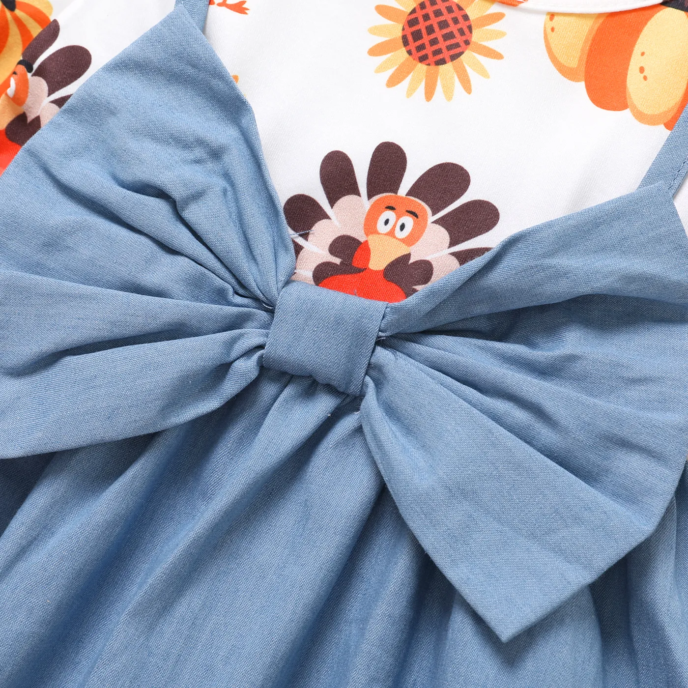 Baby Girl Sweet 3D Design Thanksgiving  Dress Set  image 3