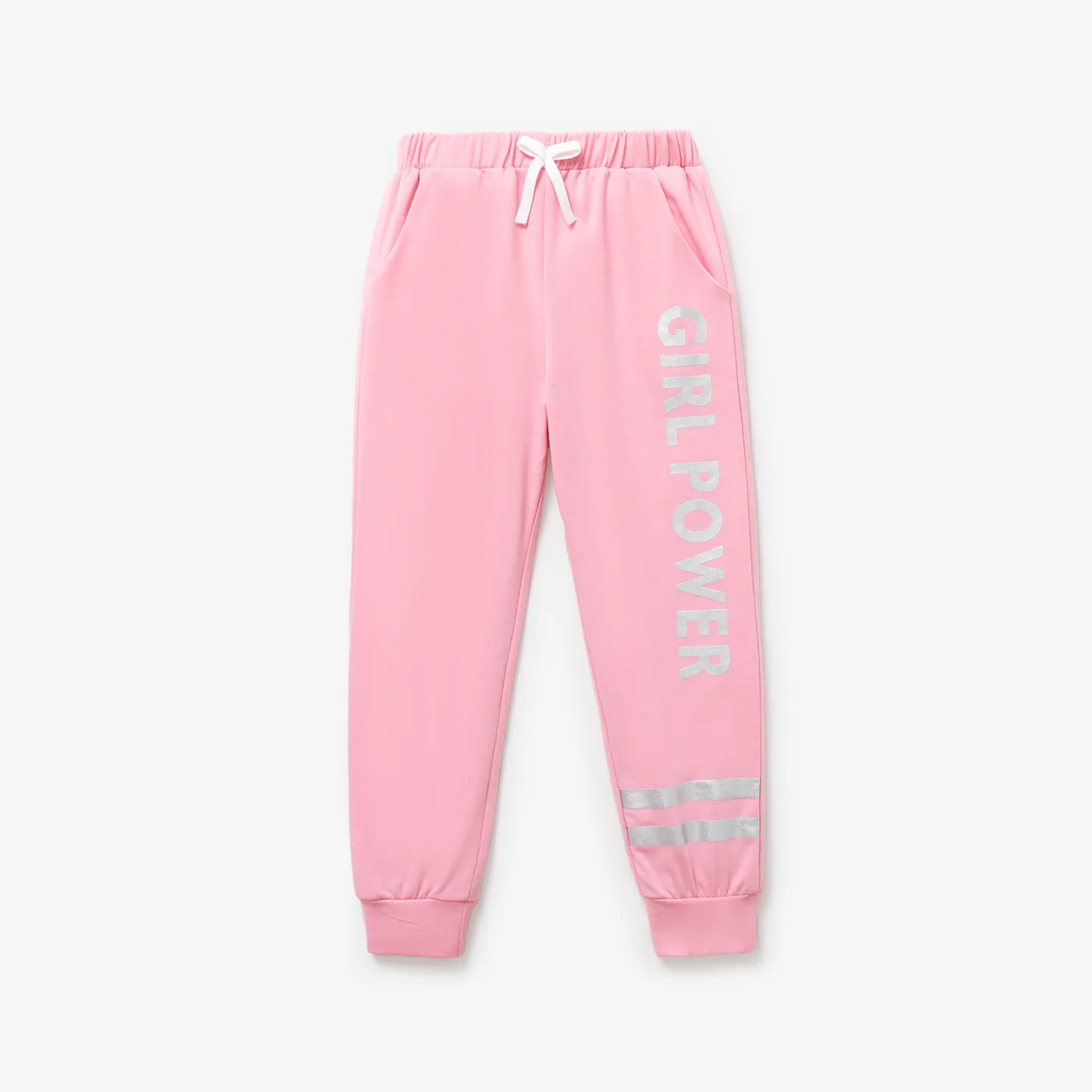 Kid Girl Letters Graphic Casual Pants Pink
