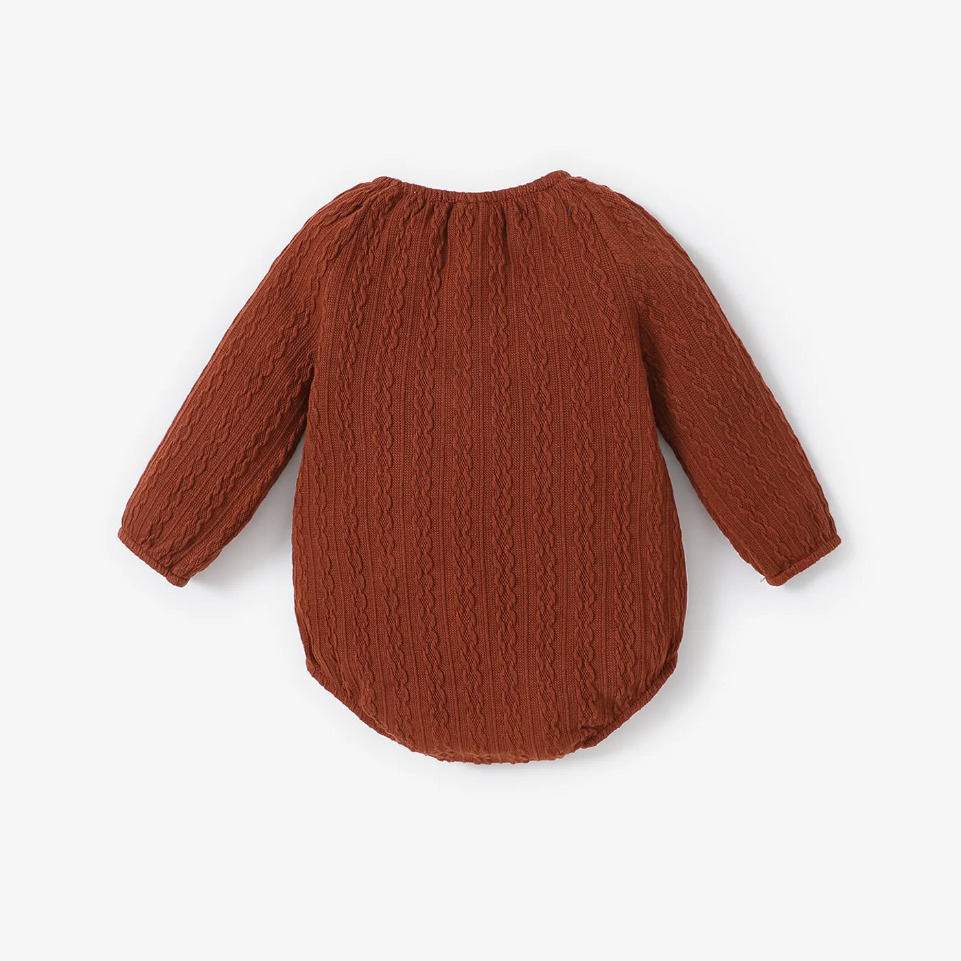 Baby Girl/Boy Cable Knit Long-sleeve Henley Onesies   image 2
