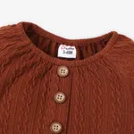 Baby Girl/Boy Cable Knit Long-sleeve Henley Onesies   image 3