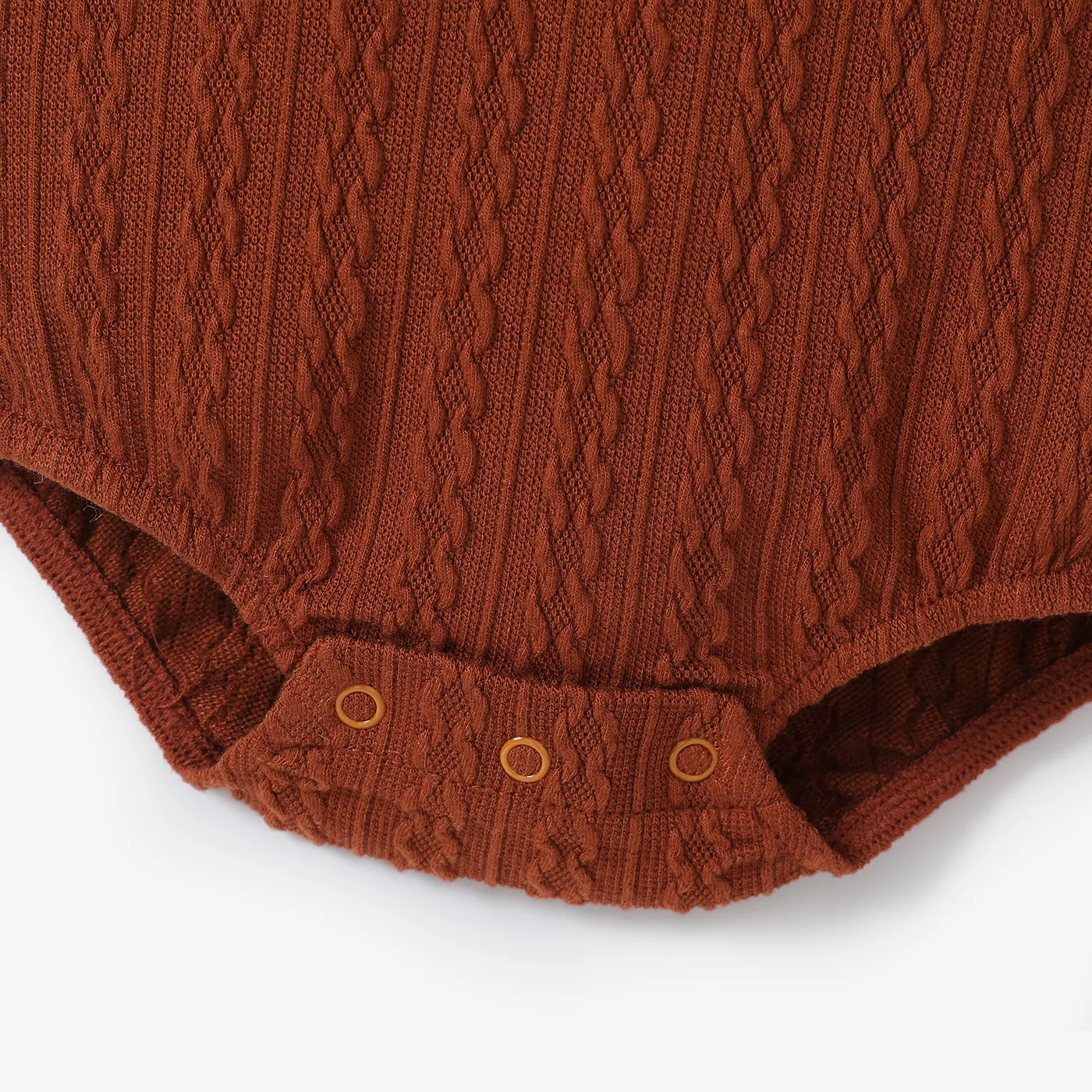 Baby Girl/Boy Cable Knit Long-sleeve Henley Onesies   image 4
