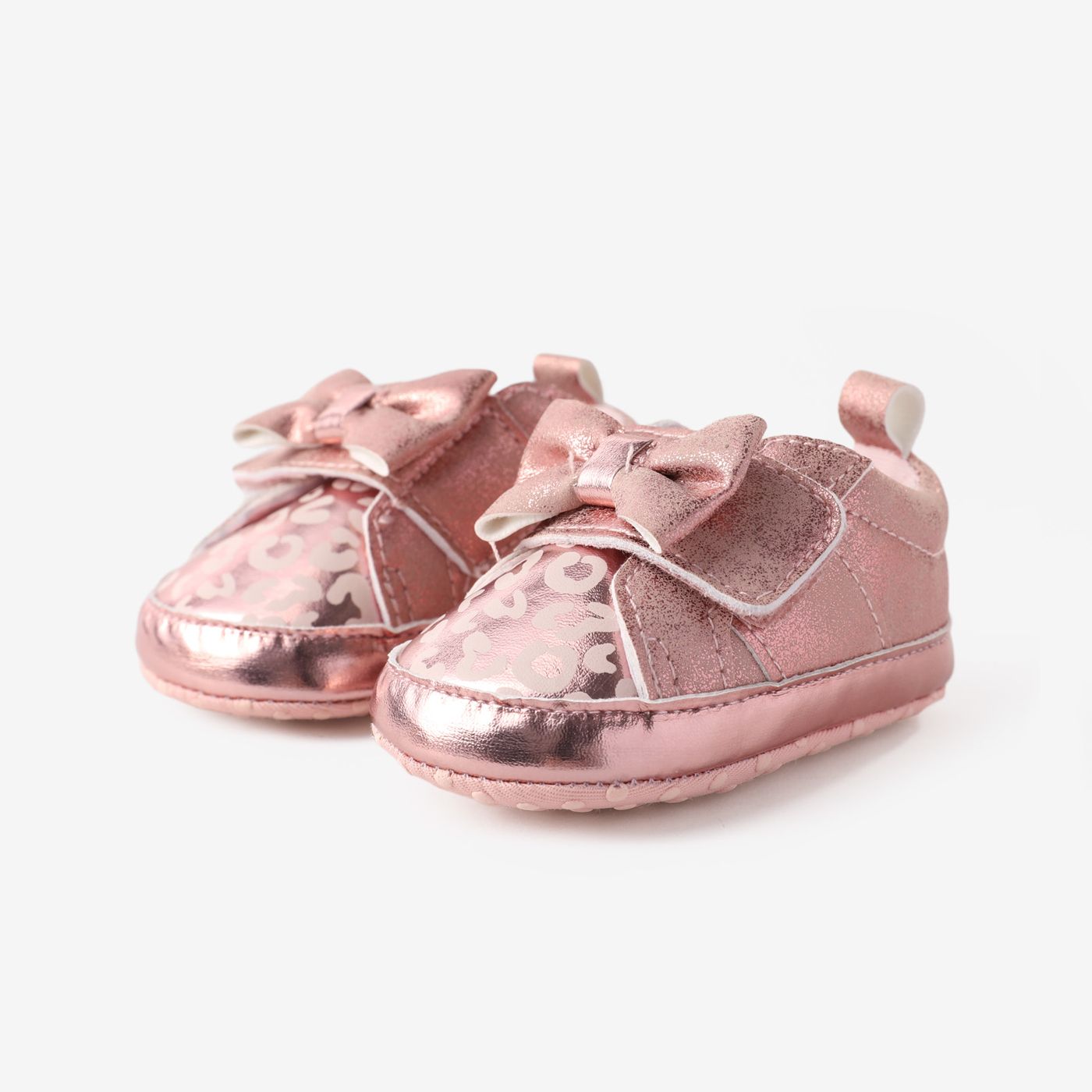 Baby & Toddler Girlâs Sweet Glitter Design Bow Decor Velcro Prewalker Shoes