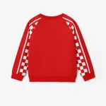 Tom and Jerry Family Boys' Checkerboard Pattern Crew Neck Sweatshirt Red image 5