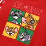 Tom and Jerry Family Boys' Checkerboard Pattern Crew Neck Sweatshirt Red image 2