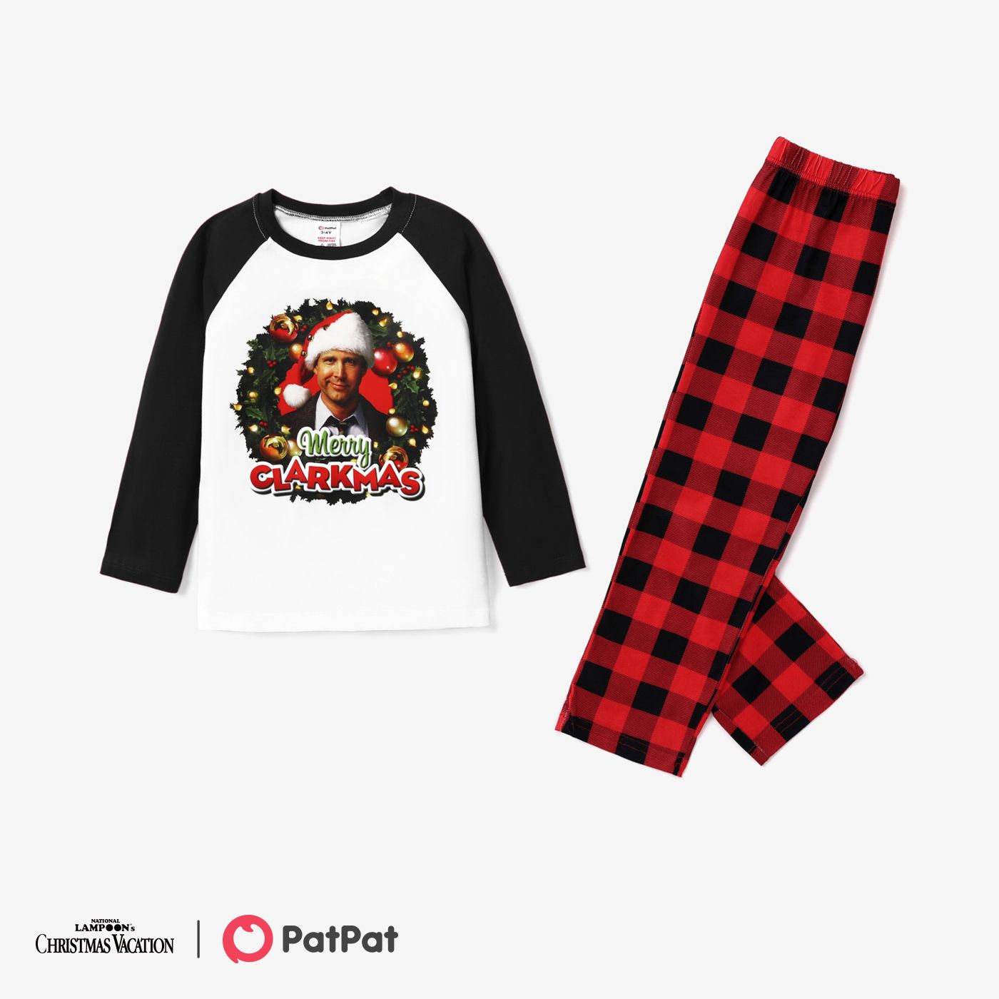 

Christmas Vacation Family Matching Character Print Top and Plaid Pants Pajamas Sets (Flame Resistant)