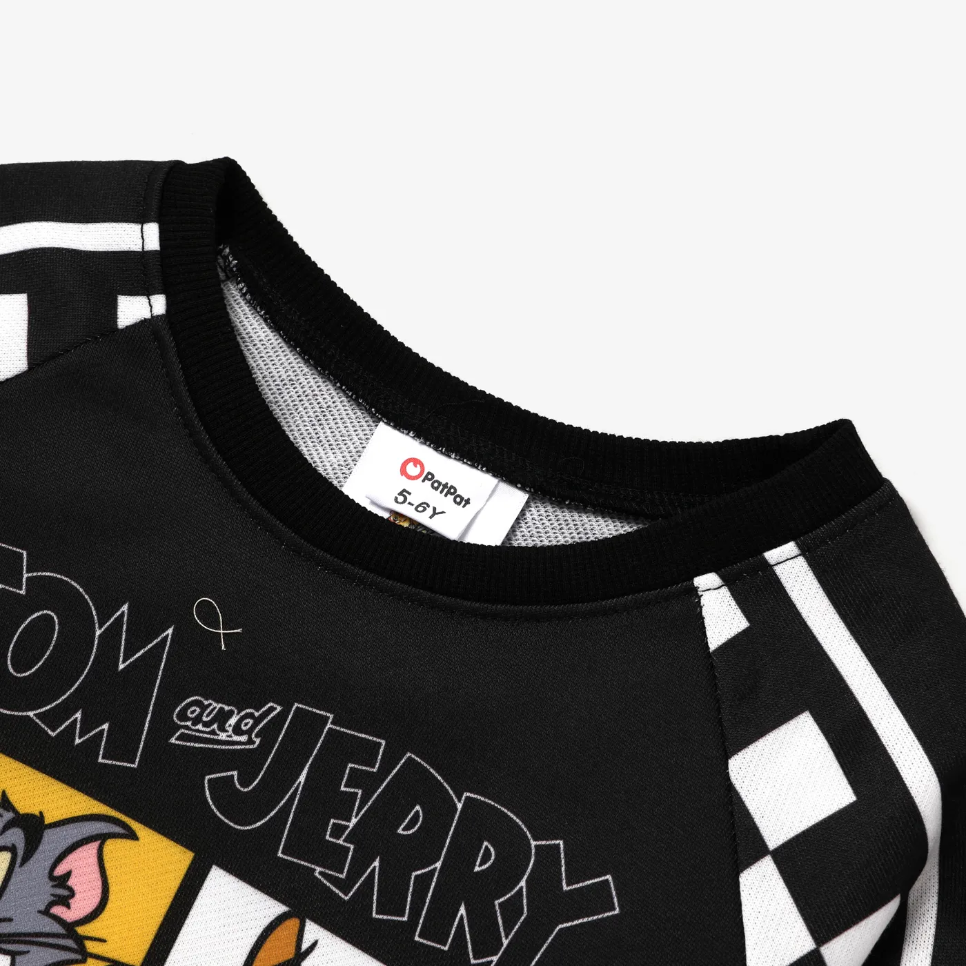Tom and Jerry Criança Menino Personagens Pullover Sweatshirt Preto image 3