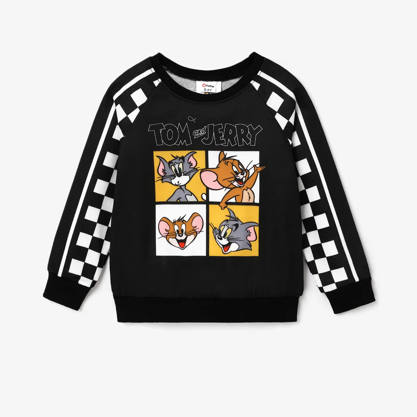 Tom and Jerry Criança Menino Personagens Pullover Sweatshirt Preto image 6
