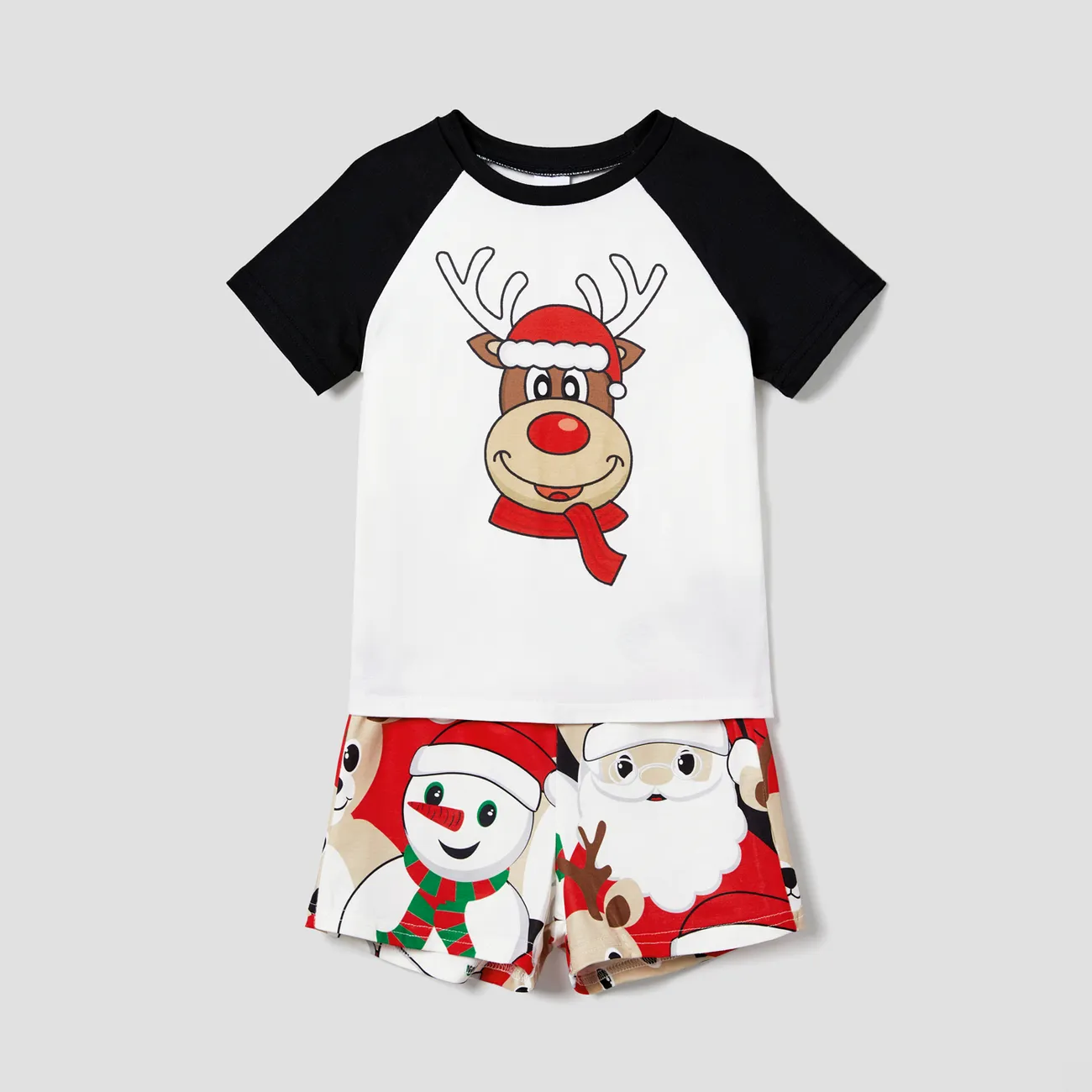 Noël Look Familial Manches courtes Tenues de famille assorties Pyjamas (Flame Resistant) coloré big image 1