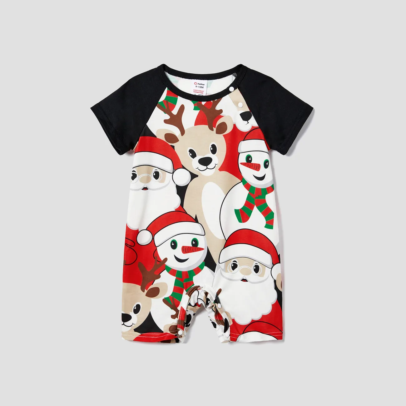 Christmas Family Matching Short-sleeve Graphic Tee & Shorts Pajamas Sets (Flame Resistant)  big image 1