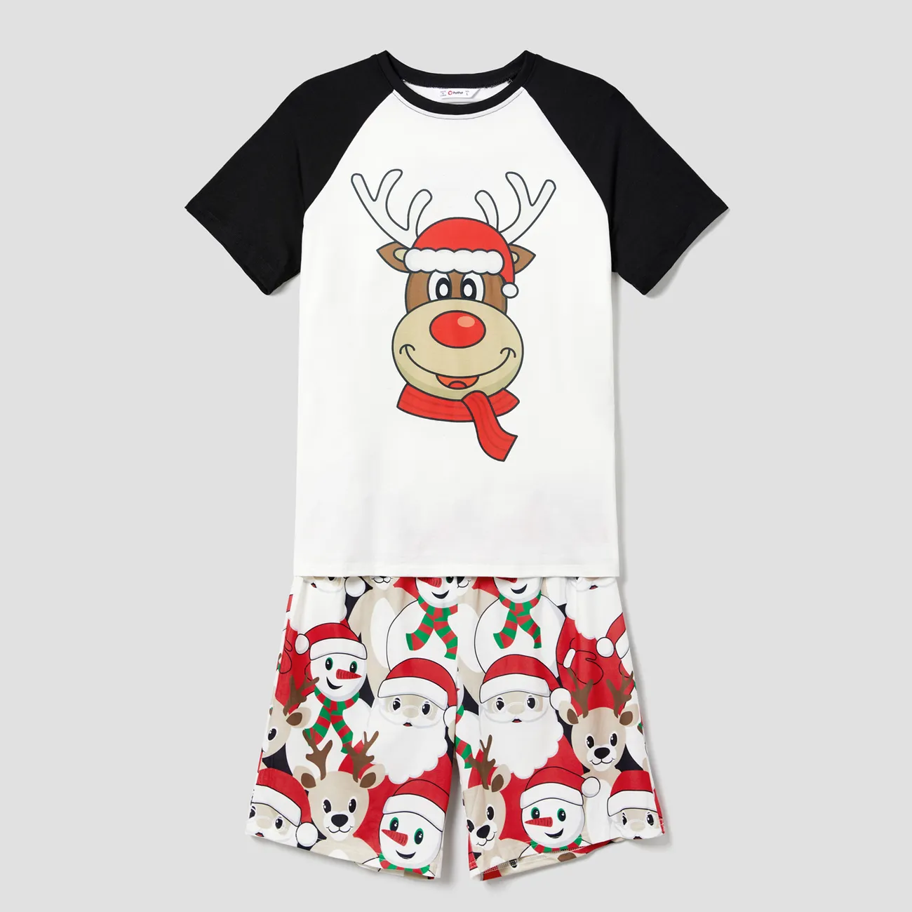 Christmas Family Matching Short-sleeve Graphic Tee & Shorts Pajamas Sets (Flame Resistant) Colorful big image 1