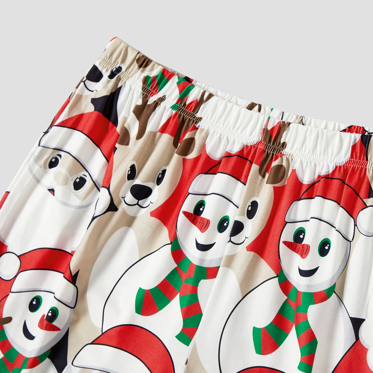 Christmas Family Matching Short-sleeve Graphic Tee & Shorts Pajamas Sets (Flame Resistant) Colorful big image 1