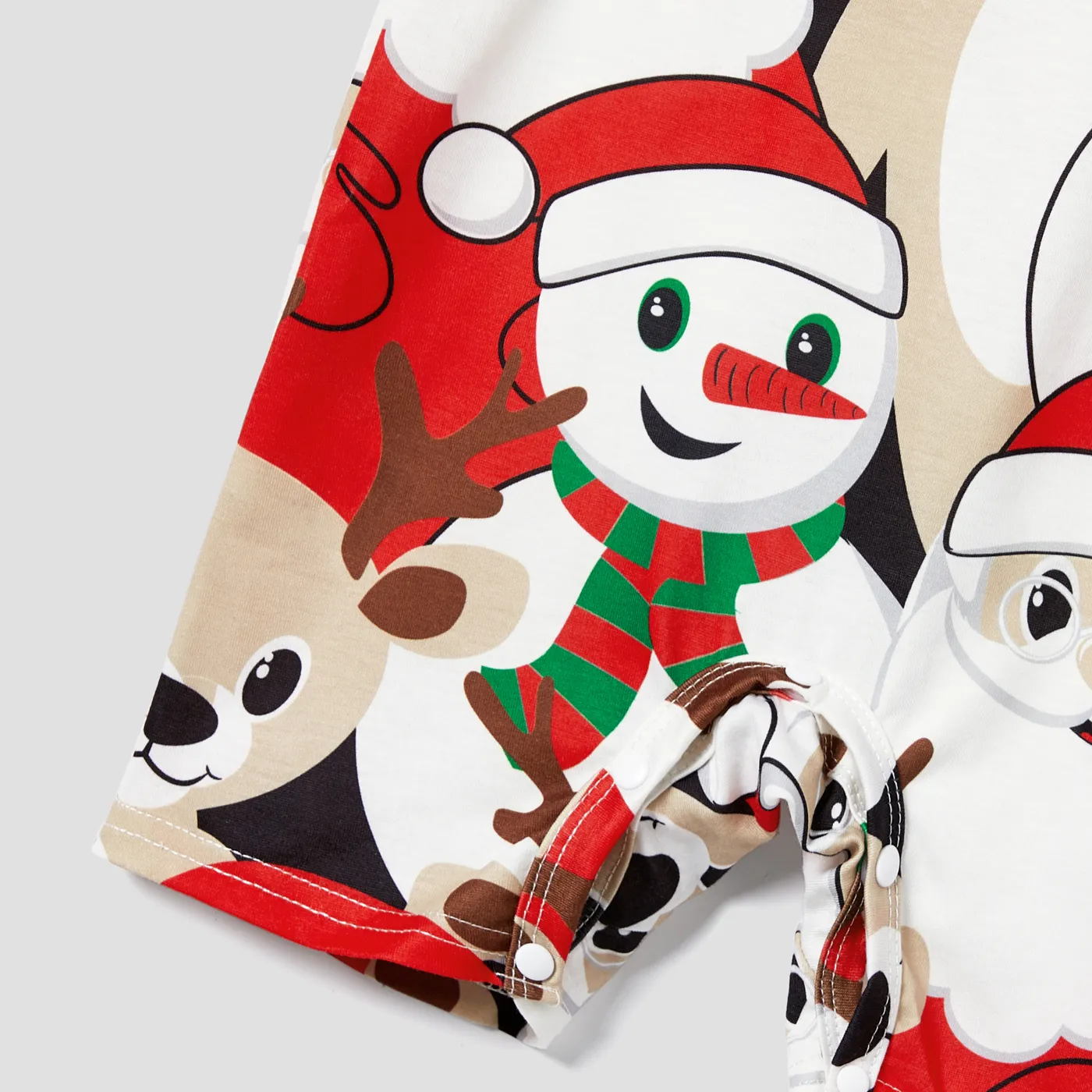 Christmas Family Matching Short-sleeve Graphic Tee & Shorts Pajamas Sets (Flame Resistant) Colorful image 3