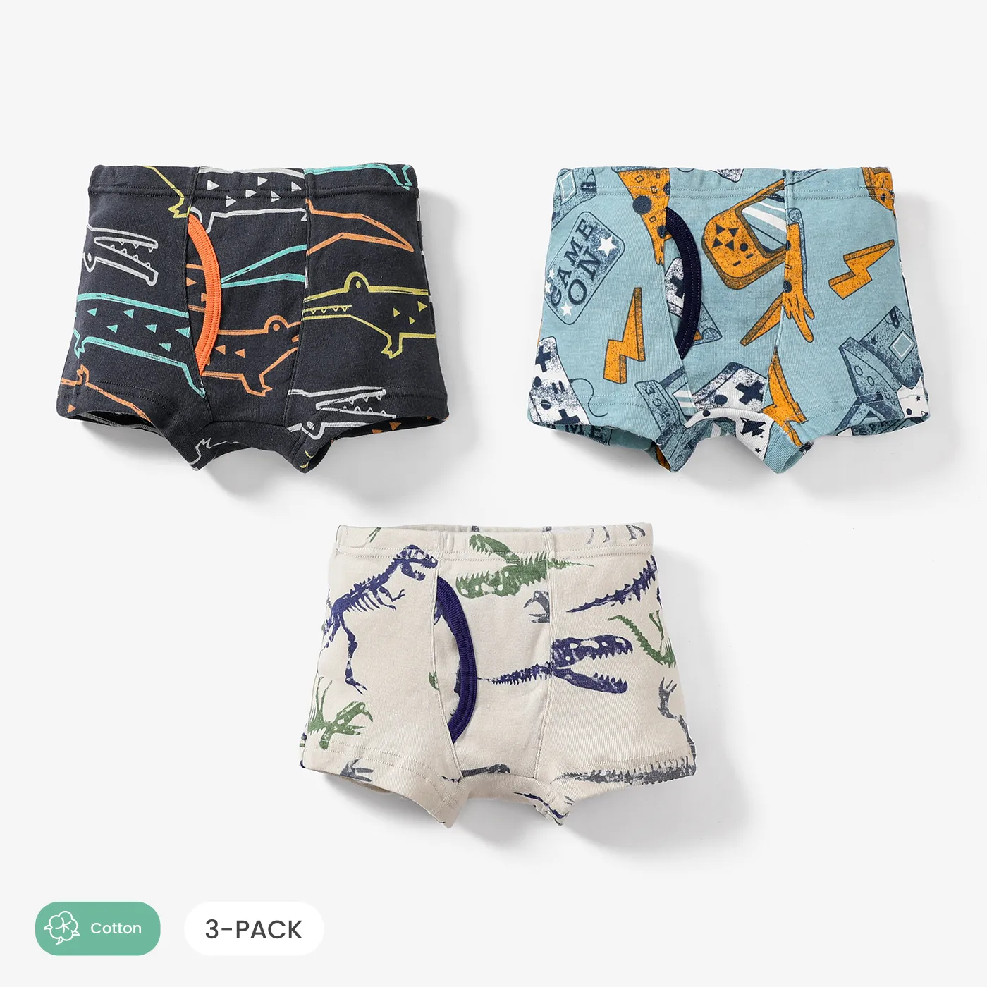 3pcs Toddler/Kid Boy Dinosaur Pattern Cotton Underwear Set