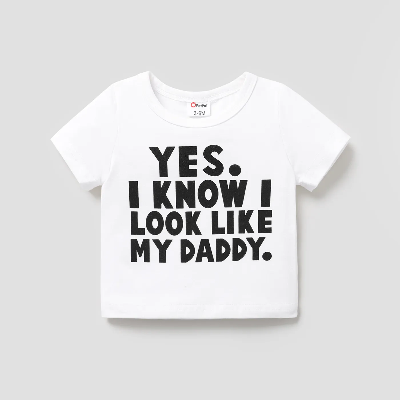 Baby Boy/Girl 95% Cotton Letter Print Short-sleeve Tee