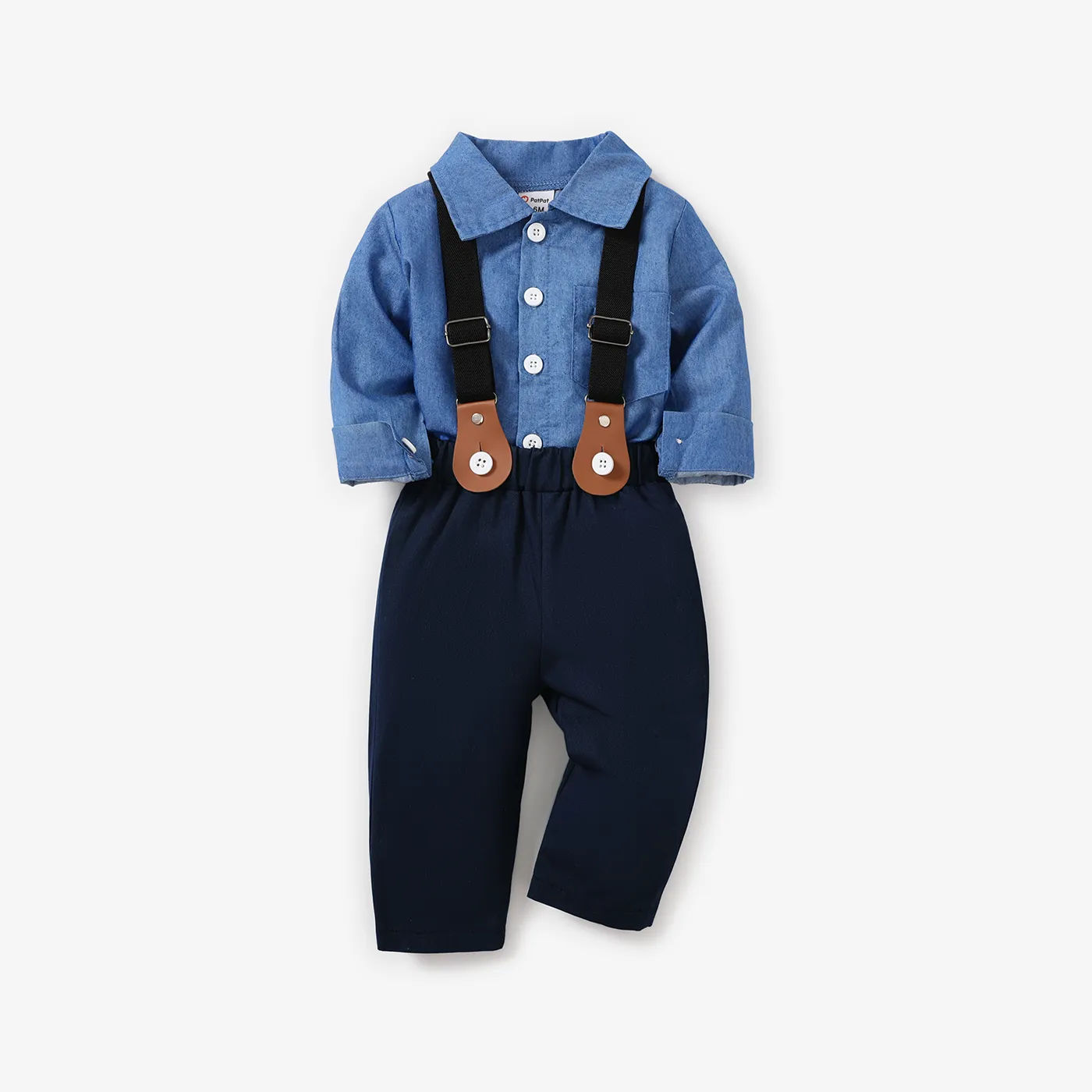 2PCS Baby Boy  Avant-garde Solid Color  Long Sleeve Set