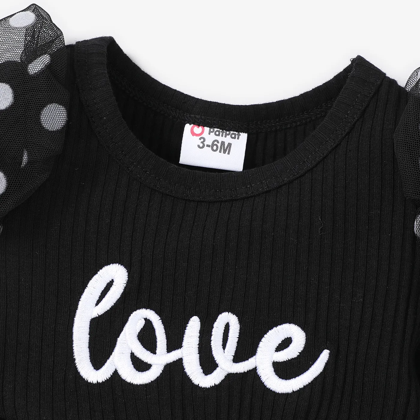 Baby Girls Avant-garde Letter Pattern Long-Sleeved Dresse Black image 3