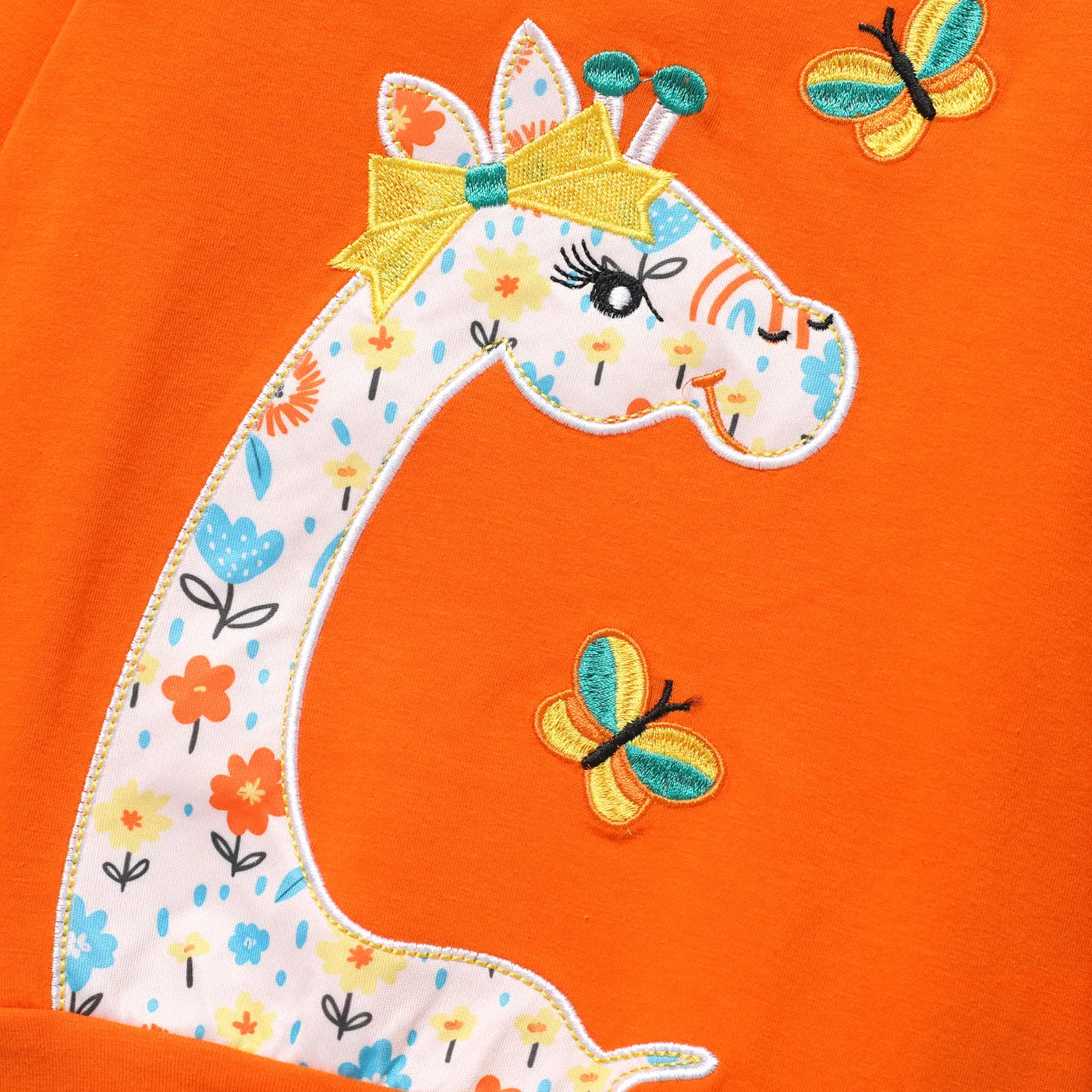  2PCS Toddler Girl Broken Flower Pattern Childlike Flutter Sleeve Set   image 5