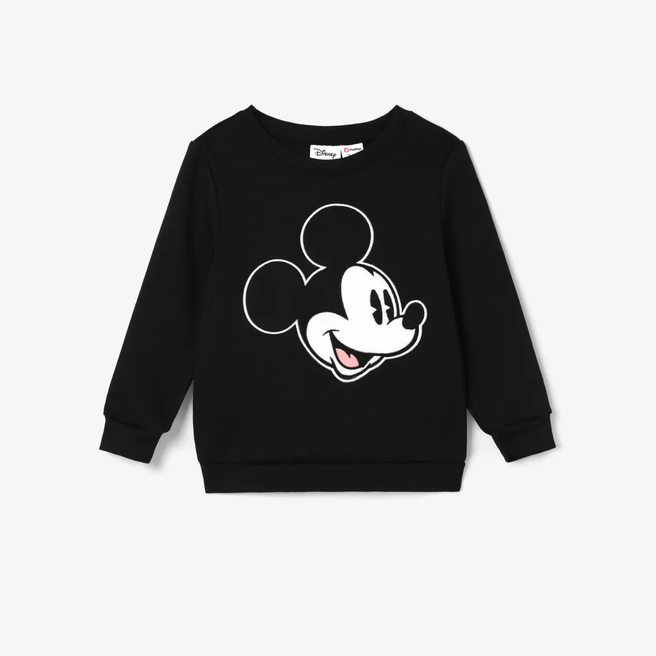 Disney Mickey and Friends أطقم إطلالة العائلة للجنسين طوق الجولة كم طويل شخصيات أسود big image 1