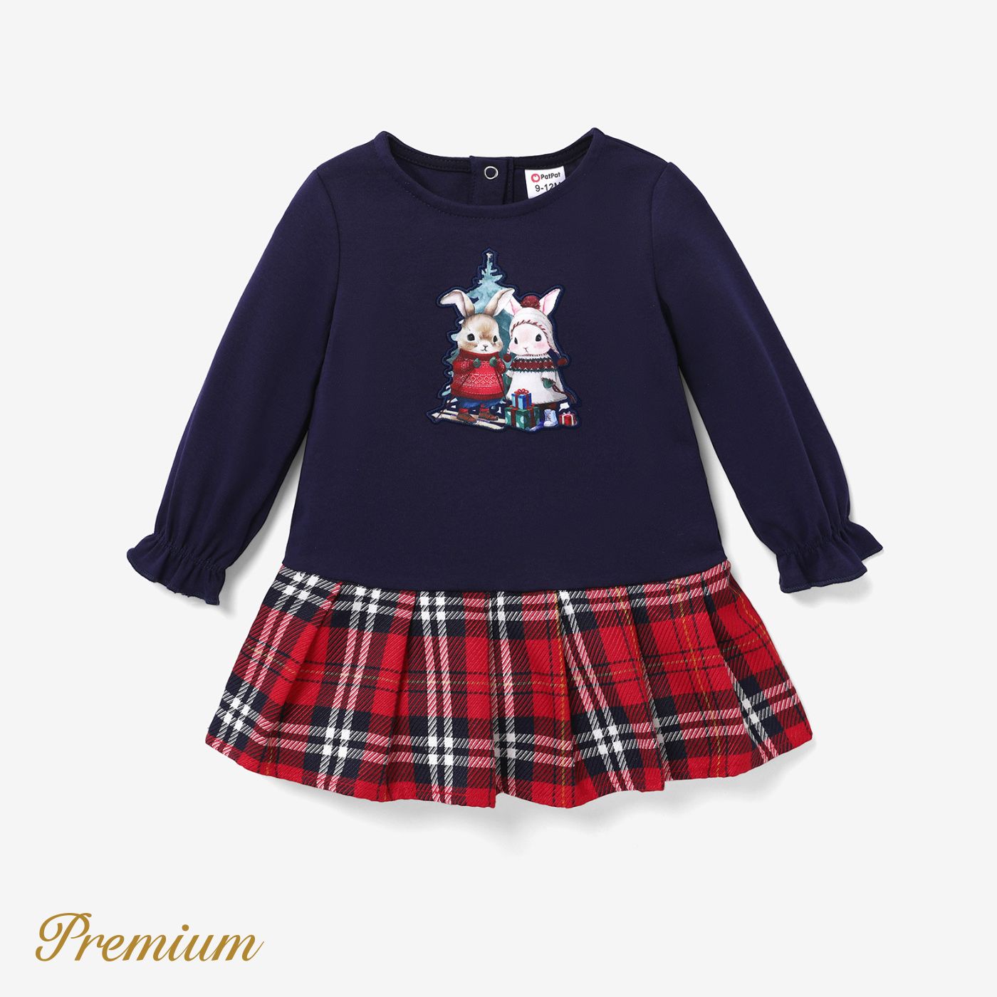 Baby Girl Rabbit Pattern Elegant Long Sleeve Dress