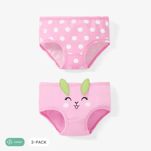 2pcs Toddler Girl Childlike Expression Underwear Set