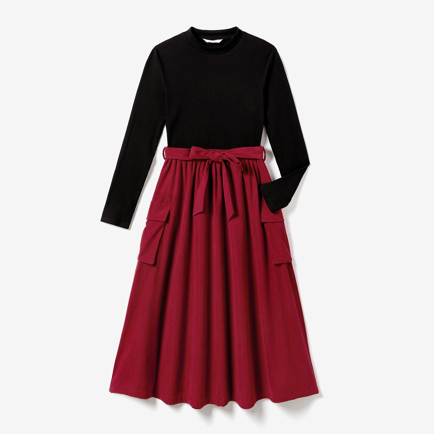 

Mommy and Me Long Sleeve Knitted Tops and Bow Decor Skirts Dresses Sets