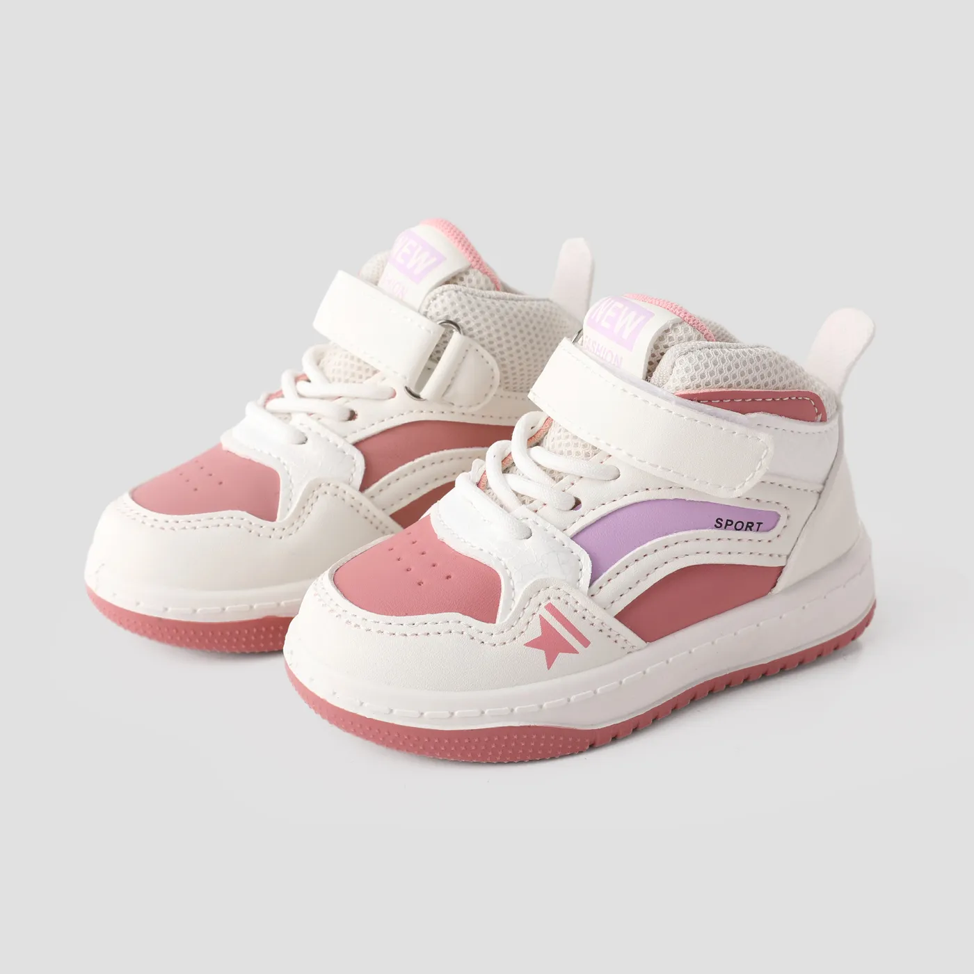 Toddler and Kids Casual Color-block Velcro High Top Sports Shoes