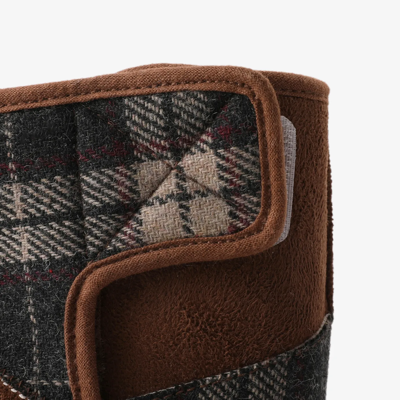 Toddler & Kids Classic Geometric Pattern Fleece Velcro Snow Boots Brown image 4