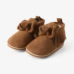 Baby & Toddler Classic Solid Color Bow & Tassel Decor Prewalker Shoes Brown